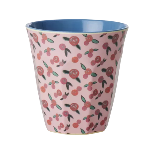 Rice beker a rose is a rose, medium cup, melamine, beker, kinderbeker, rose, a rose is a rose, rice, wonderzolder.nl