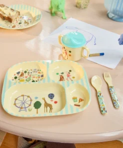 RICE bestek fun fair mint, lepel, vork, bestek, kinderservies, melamine, fun fair, mint, blauw, rice, wonderzolder.nl