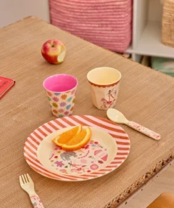 RICE bestek fun fair pink, lepel, vork, bestek, kinderservies, melamine, fun fair, pink, roze, rice, wonderzolder.nl