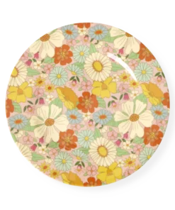 RICE bord flower power, melamine, servies, bord, kinderbord, bloemen, flower power, rice, wonderzolder.nl