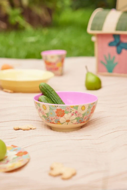 RICE kom Flower Power, melamine, kom, servies, bloemen, flower power, rice, wonderzolder.nl