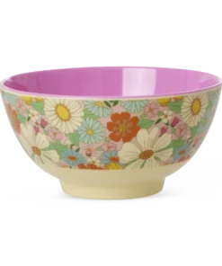 RICE kom Flower Power, melamine, kom, servies, bloemen, flower power, rice, wonderzolder.nl