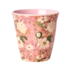 RICE beker allison flower, medium cup, melamine, servies, kinderservies, bloemen, roze, rice, wonderzolder.nl