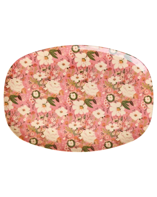 RICE plate Allison Flower, plate, bord, melamine, servies, allison flower, bloemen, roze, rice, wonderzolder.nl