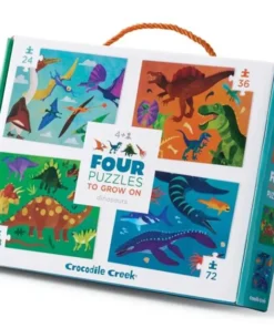 Crocodile Creek 4 in 1 puzzel dinosaurus, 4 puzzels, vloerpuzzel, legpuzzel, dino, dinosaurus, crocodile creek, wonderzolder.nl