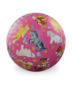 Crocodile Creek natuurrubber bal lieve pony's, speelbal, bal, voetbal, natuurrubber, lieve pony's, paarden, crocodile creek, wonderzolder.nl