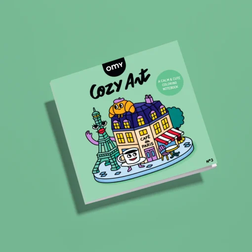 OMY cozy kleurboek paris, kleurboek, parijs, cozy, kleuren, tekenen, kleurplaat, omy, wonderzolder.nl