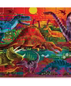 Crocodile Creek holografische puzzel dino, 60 stukjes, puzzel, legpuzzel, vloerpuzzel, dino, dinosaurus, holografische puzzel, crocodile creek, wonderzolder.nl