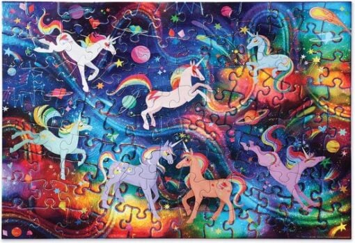 Crocodile Creek holografische puzzel Eenhoorn, 100 stukjes, puzzel, legpuzzel, vloerpuzzel, unicorn, eenhoorn, holografische puzzel, crocodile creek, wonderzolder.nl