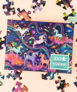 Crocodile Creek holografische puzzel Eenhoorn, 100 stukjes, puzzel, legpuzzel, vloerpuzzel, unicorn, eenhoorn, holografische puzzel, crocodile creek, wonderzolder.nl