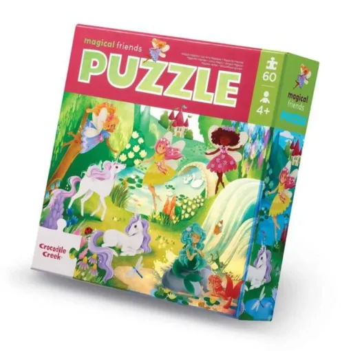 Crocodile Creek holografische puzzel magische vrienden, 60 stukjes, puzzel, legpuzzel, vloerpuzzel, magische vrienden, holografische puzzel, crocodile creek, wonderzolder.nl