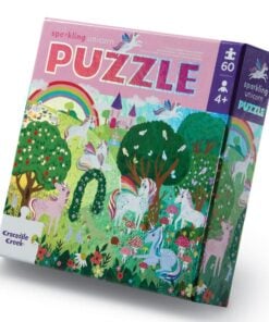 Crocodile Creek holografische puzzel sprankelende eenhoorns, 60 stukjes, puzzel, legpuzzel, vloerpuzzel, eenhoorn, unicorn, holografische puzzel, crocodile creek, wonderzolder.nl