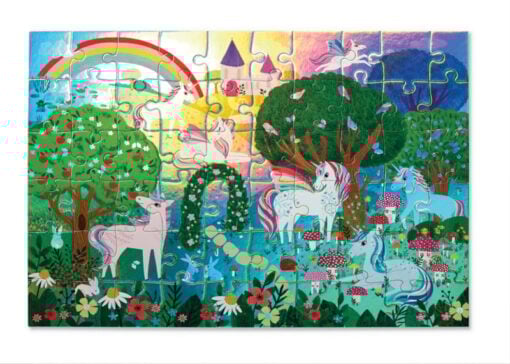 Crocodile Creek holografische puzzel sprankelende eenhoorns, 60 stukjes, puzzel, legpuzzel, vloerpuzzel, eenhoorn, unicorn, holografische puzzel, crocodile creek, wonderzolder.nl