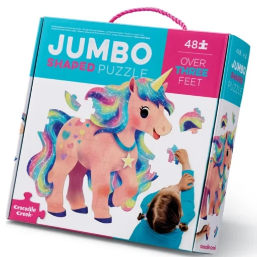Crocodile Creek jumbo puzzel unicorn, jumbo puzzel, vloerpuzzel, legpuzzel, unicorn, eenhoorn, jumbo, crocodile creek, wonderzolder.nl