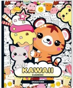 Kleurboek Kawaii Snacktime, Kawaii, Snacktime, kleurboek, kleuren, kleurplaat, wonderzolder.nl