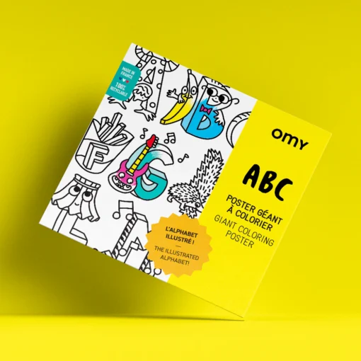 OMY kleurposter ABC, kleurposter, kleurplaat, kleuren, knutselen, kleurboek, creatief speelgoed, omy, wonderzolder.nl