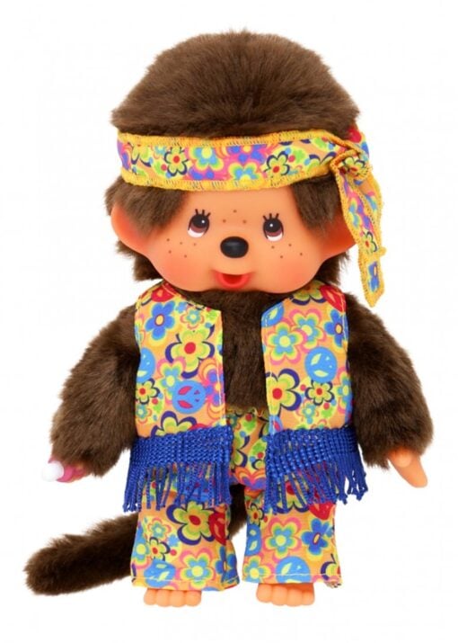 Monchhichi jongen flower power, knuffel, pop, jongen, flower power, japan, monchhichi, wonderzolder.nl