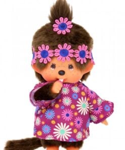 Monchhichi meisje flower power, knuffel, pop, meisje, flower power, japan, monchhichi, wonderzolder.nl