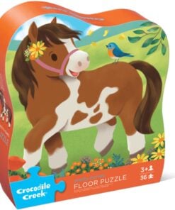 Crocodile Creek puzzel pretty pony's, 36 stukjes, vloerpuzzel, legpuzzel, pony, paarden, pretty pony's, crocodile creek, wonderzolder.nl
