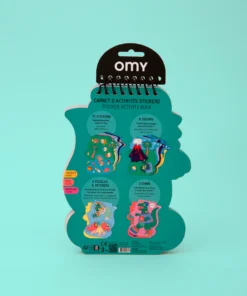 OMY sticker activiteitenboek dino, stickers, activiteitenboek, doeboek, dino, dinosaurus, omy, wonderzolder.nl