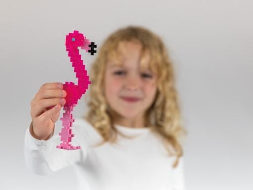 Plus-plus tube flamingo 100 stuks, flamingo, bouwspeelgoed, 100 stuks, creatief speelgoed, plus-plus, wonderzolder.nl