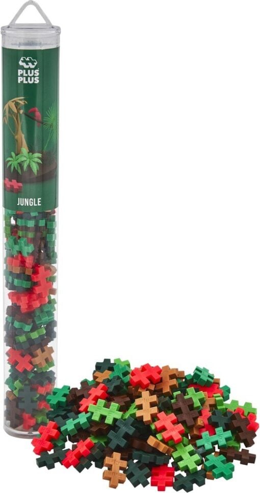 Plus-plus tube jungle 100 stuks, jungle, bouwspeelgoed, 100 stuks, creatief speelgoed, plus-plus, wonderzolder.nl