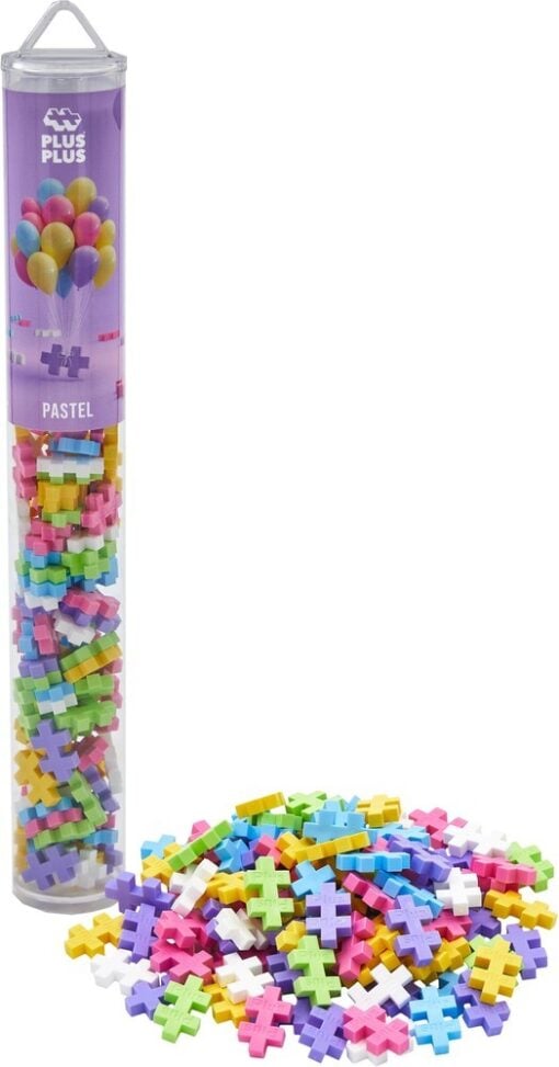 Plus-plus tube pastel 100 stuks, pastel, bouwspeelgoed, 100 stuks, creatief speelgoed, plus-plus, wonderzolder.nl