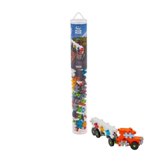 Plus-plus tube vrachtwagen 100 stuks, vrachtwagen, transport, bouwspeelgoed, 100 stuks, creatief speelgoed, plus-plus, wonderzolder.nl