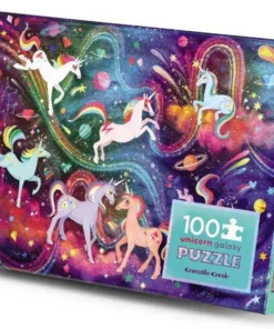 Crocodile Creek holografische puzzel Eenhoorn, 100 stukjes, puzzel, legpuzzel, vloerpuzzel, unicorn, eenhoorn, holografische puzzel, crocodile creek, wonderzolder.nl