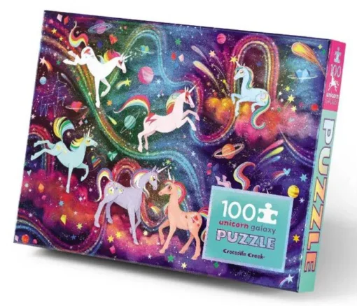 Crocodile Creek holografische puzzel Eenhoorn, 100 stukjes, puzzel, legpuzzel, vloerpuzzel, unicorn, eenhoorn, holografische puzzel, crocodile creek, wonderzolder.nl