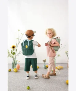 lassig mini square rugzak little gang lemon dark green, rugzak, rugtas, kindertas, little gang, lemon dark green, dark green, lemon, lassig, wonderzolder.nl
