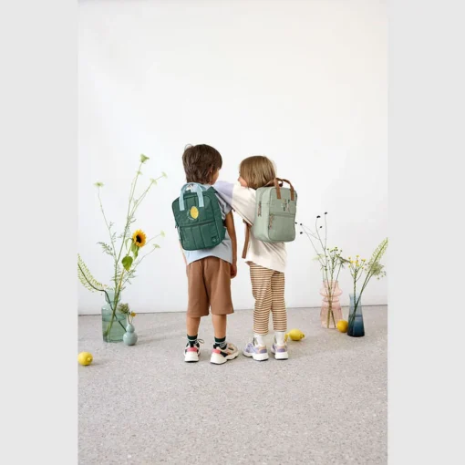 lassig mini square rugzak little gang lemon dark green, rugzak, rugtas, kindertas, little gang, lemon dark green, dark green, lemon, lassig, wonderzolder.nl