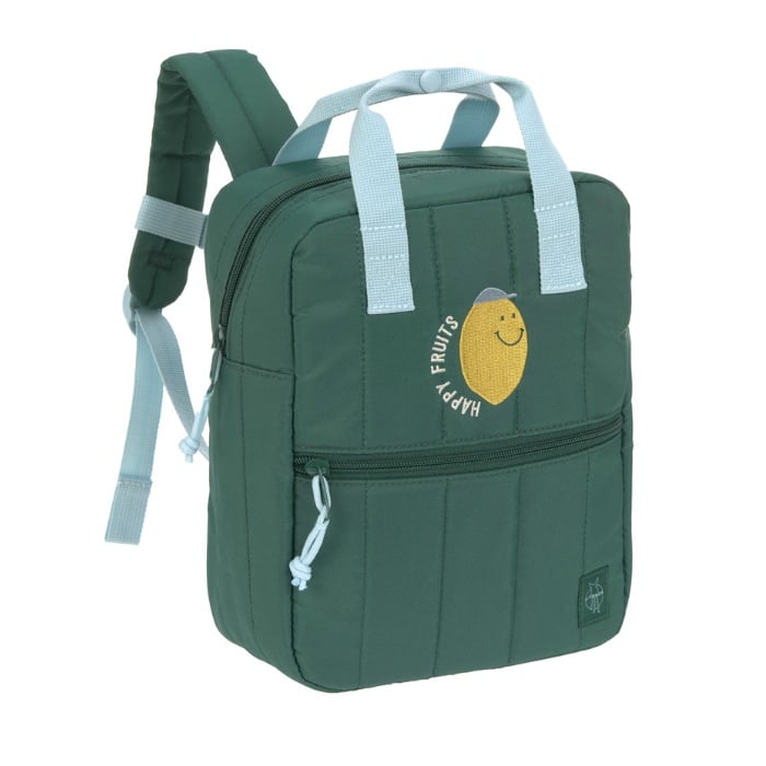 lassig mini square rugzak little gang lemon dark green, rugzak, rugtas, kindertas, little gang, lemon dark green, dark green, lemon, lassig, wonderzolder.nl