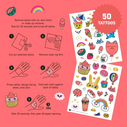 OMY tattoos kawaii, tattoos, kawaii, plakstickers, omy, wonderzolder.nl