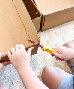 Makedo discover set, makedo, bouwen, karton, schroeven, recycle, wonderzolder.nl