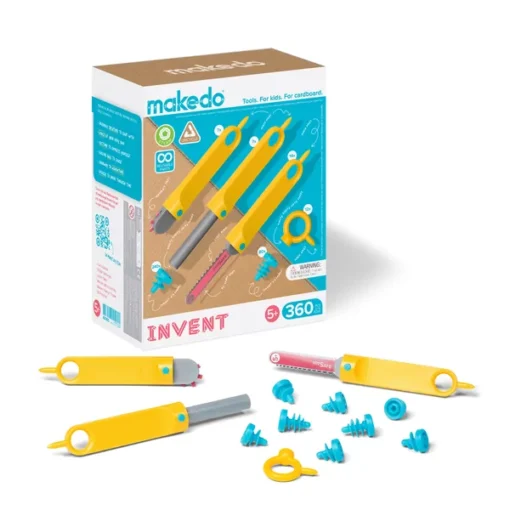 Makedo invent set, makedo, bouwen, karton, schroeven, recycle, wonderzolder.nl