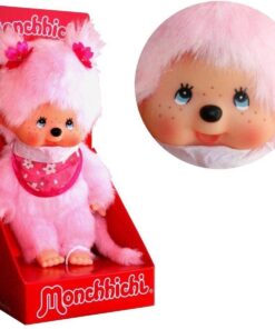 Monchhichi cherry blossom, cherry blossom, pop, aapje, roze, pink, knuffelpop, knuffel, monchhichi, wonderzolder.nl
