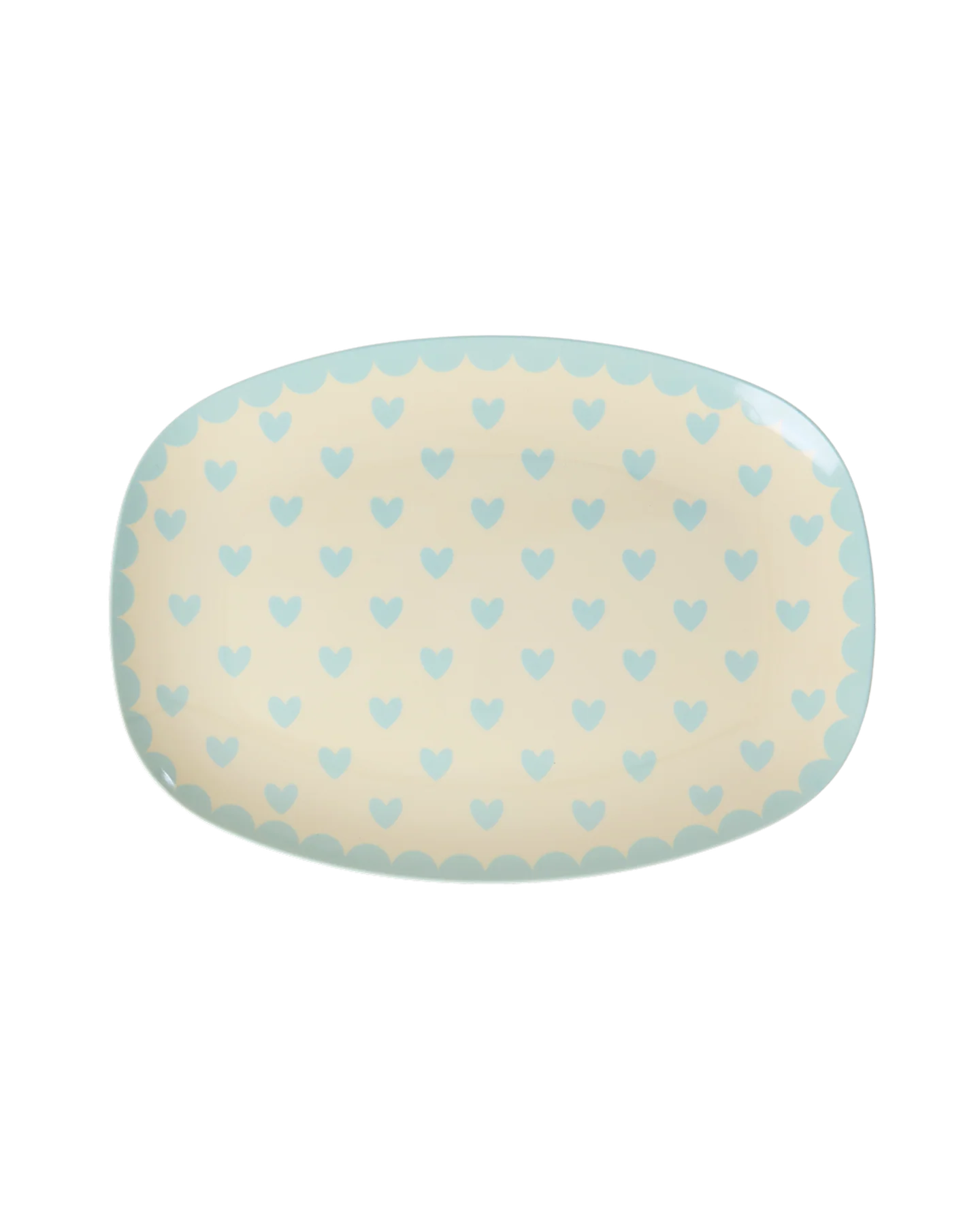 RICE plate hearts dark mint, melamine, kinderservies, plate, small, servies, hearts, hartjes, mint, dark mint, blauw, rice, wonderzolder.nl