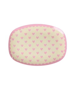 RICE plate hearts dark pink, melamine, kinderservies, plate, small, servies, hearts, hartjes, roze, dark pink, rice, wonderzolder.nl