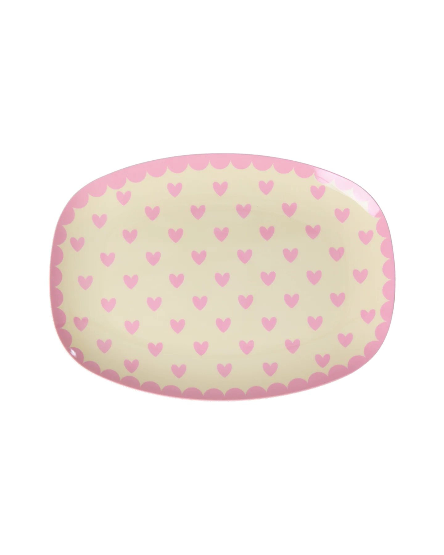 RICE plate hearts dark pink, melamine, kinderservies, plate, small, servies, hearts, hartjes, roze, dark pink, rice, wonderzolder.nl