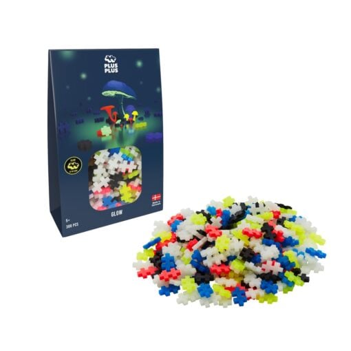 plus-plus glow 300 stuks, bouwstenen, bouwspeelgoed, educatief speelgoed, 300 stuks, glow, glow in de dark, plus-plus, wonderzolder.nl