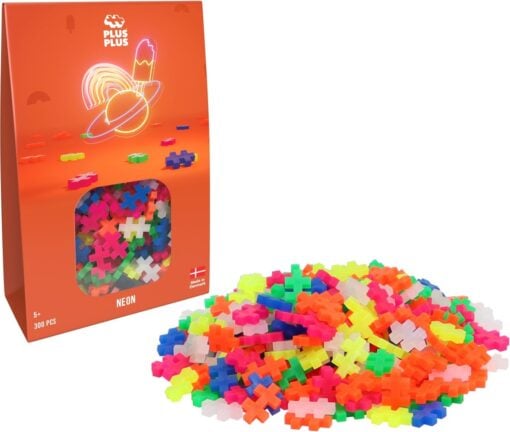 plus-plus neon 300 stuks, bouwstenen, bouwspeelgoed, educatief speelgoed, 300 stuks, neon, plus-plus, wonderzolder.nl
