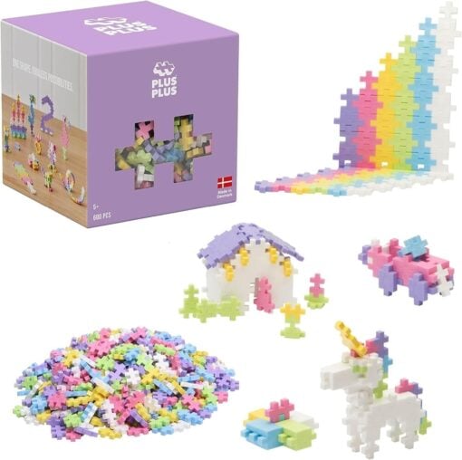 Plus-Plus pastel 600 stuks, bouwstenen, bouwspeelgoed, educatief speelgoed, pastelkleuren, pastel, 600 stuks, plus-plus, wonderzolder.nl