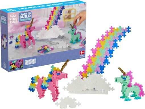 Plus-Plus learn to build unicorn, bouwstenen, bouwspeelgoed, unicorn, eenhoorn, bouwpakket, educatief speelgoed, creatief speelgoed, duurzaam, plus-plus, wonderzolder.nl