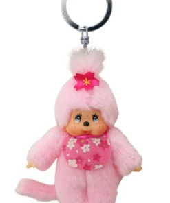 Monchhichi sleutelhanger cherry blossom, sleutelhanger, cherry blossom, roze, pink, monchhichi, wonderzolder.nl