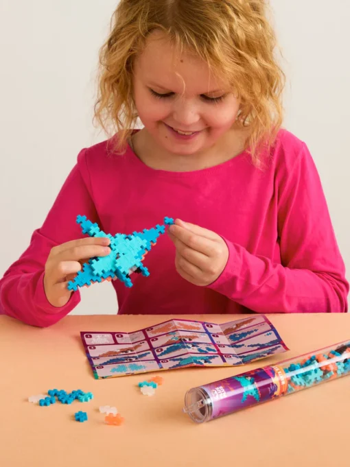 Plus-plus tube manta ray 100 stuks, manta ray, zeedieren, onder water wereld, vis, bouwspeelgoed, 100 stuks, creatief speelgoed, plus-plus, wonderzolder.nl