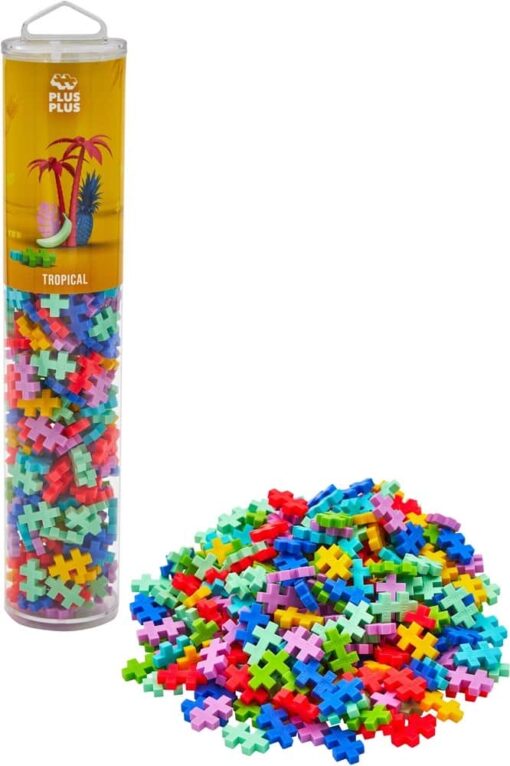 Plus-Plus tube tropical, 240 stuks, bouwstenen, bouwspeelgoed, educatief speelgoed, creatief speelgoed, duurzaam, plus-plus, wonderzolder.nl