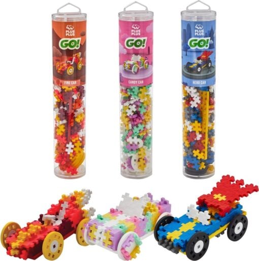 Plus-Plus tube auto held 200 stuks, hero car, held, auto, bouwen, bouwstenen, tube, 200 stuks, plus-plus, wonderzolder.nl