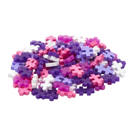 Plus-plus tube glitter 100 stuks, paars, glitter, bouwspeelgoed, 100 stuks, creatief speelgoed, plus-plus, wonderzolder.nl