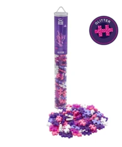 Plus-plus tube glitter 100 stuks, paars, glitter, bouwspeelgoed, 100 stuks, creatief speelgoed, plus-plus, wonderzolder.nl